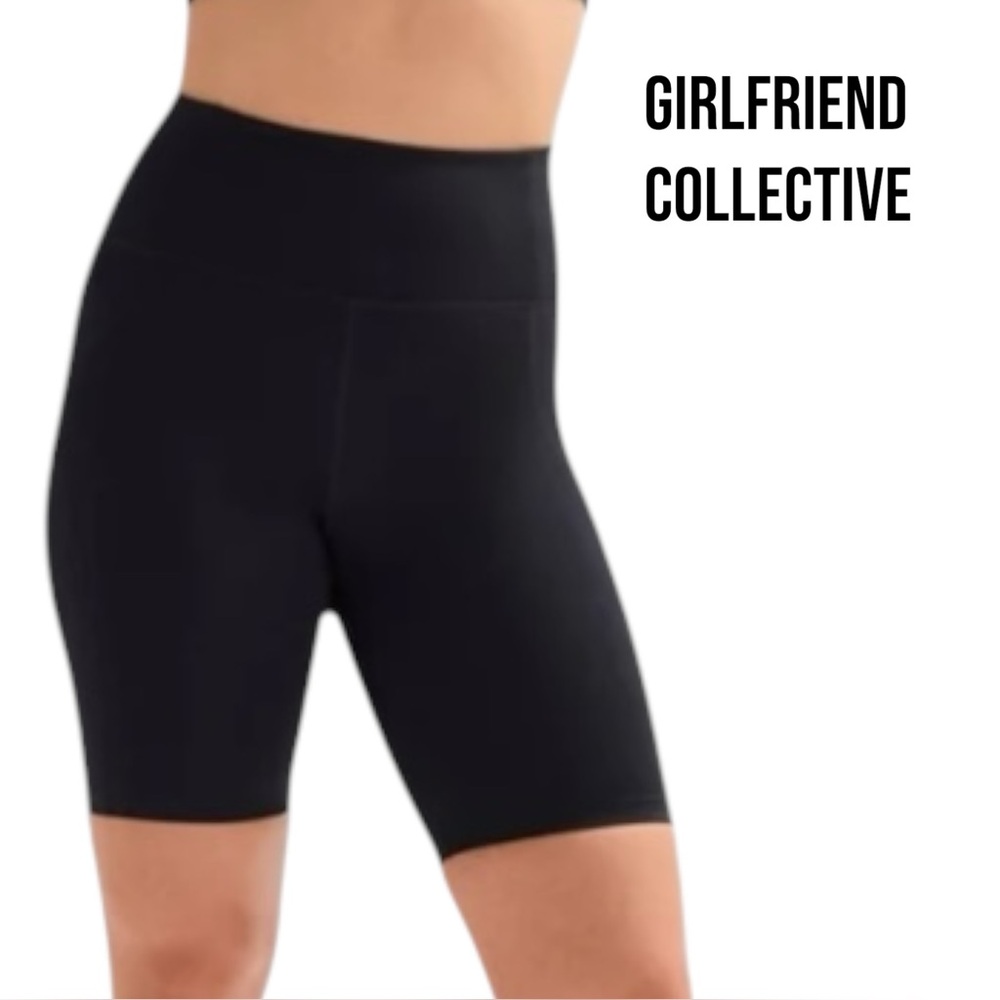 NWT Girlfriend Collective BLACK HIGH-RISE BIKE SHORTS Medium SUSTAINABLE 4011-JB